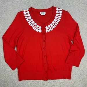Kate Spade Kati Cotton Beaded Cardigan Sweater